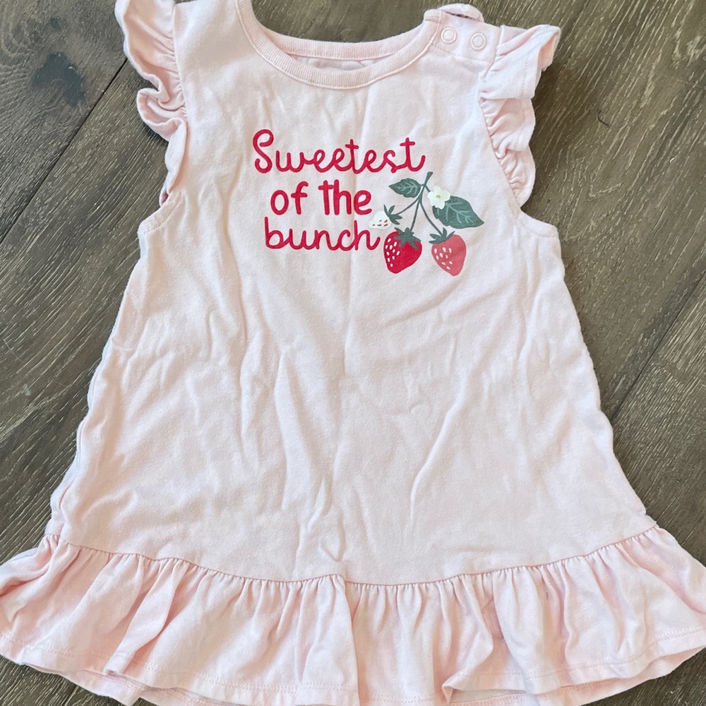 Girls' Pink and White Striped Dress - Picture 4 of 12
